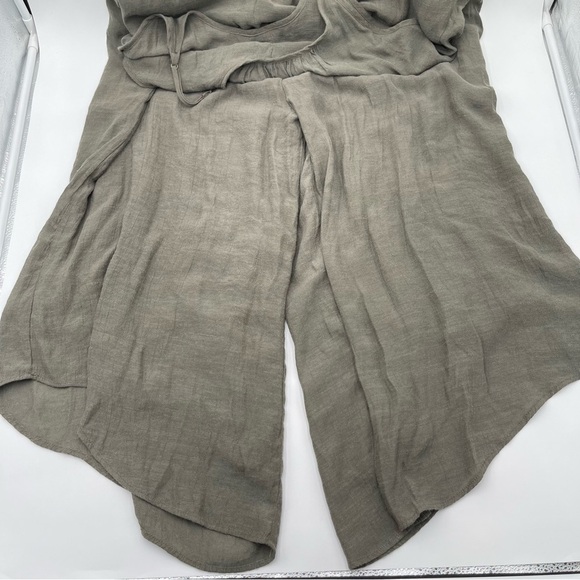 Wishlist Apparel Women’s Large Wide Leg Lined Jumpsuit Gauzy Lightweight Green - Picture 3 of 10